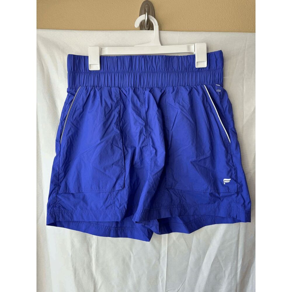 Fabletics Ultra High Waisted Piped Nylon Short in Extreme Royal Blue Womens Sz L